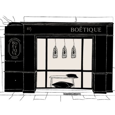 Illustration de la devanture de la boutique Boêtique à Vannes