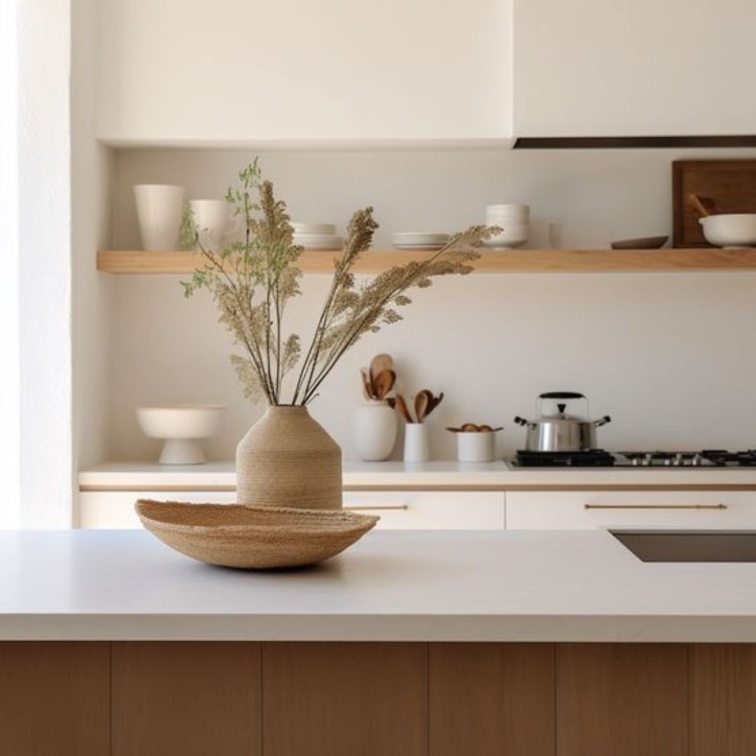 Cuisine avec une crédence en béton ciré