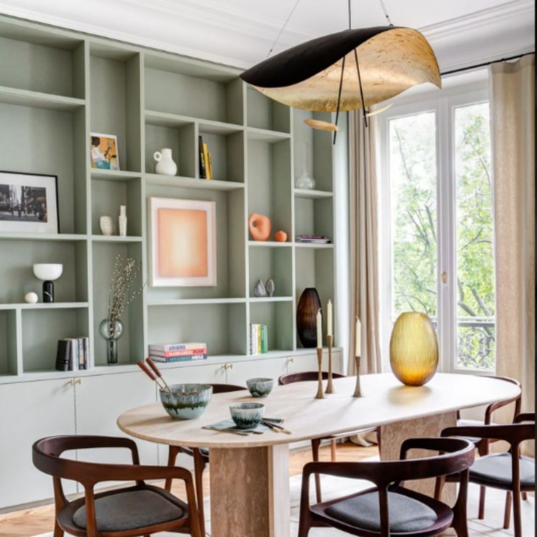 Bibliothèque vert sauge